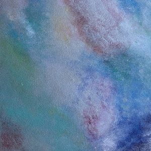 Cuadro pintado a mano de la artista Carmen D abstracto expresionista en el que está la gama de colores de blancos a negros y marrones, representa nubes y el cosmos, pintado con acrílicos liquitex y golden sobre lienzo de lino, parte siguiente